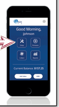 Open Setup from the Greenwald Pay administrator screen