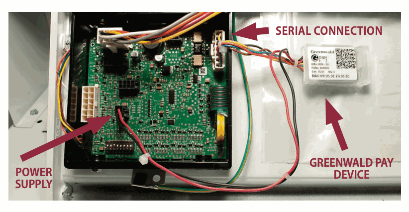 ACA Greenwald Pay installation without power supply connection layout
