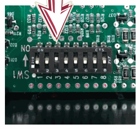 ACA control-board DIP switch 3 in the On position