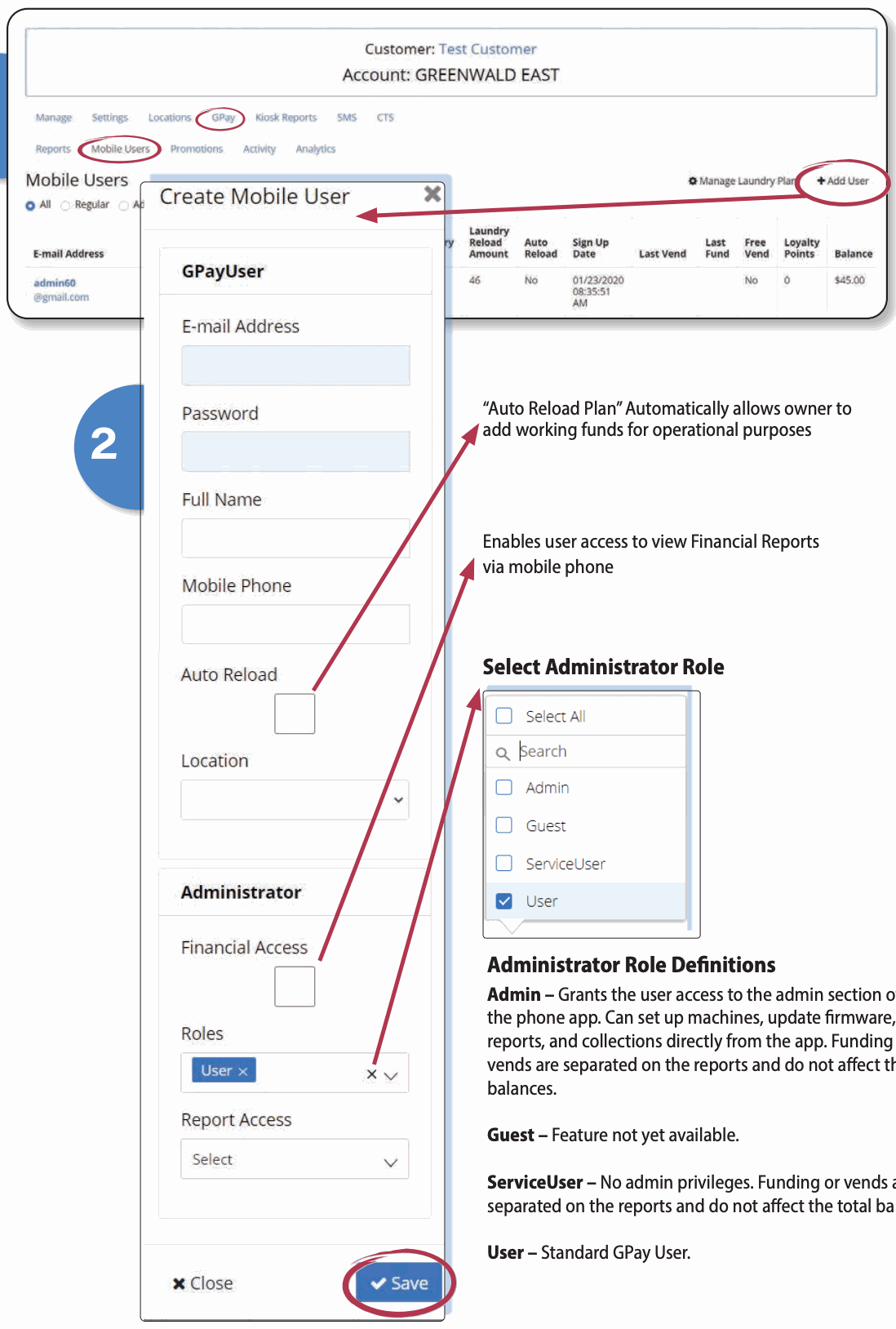 Create Mobile User form