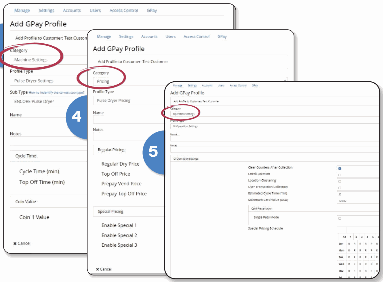 Add GPay Profile forms