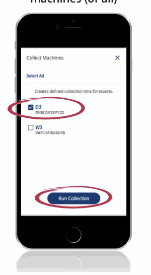 Select machines for a coin collection